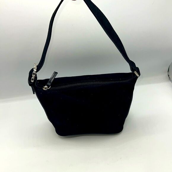 DONALD PLINER COUTURE Made In Italy Black Suede Handbag - Picture 1 of 8